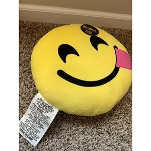 Emoji Expressions SMILEY FACE w/ Tongue Plush Pillows